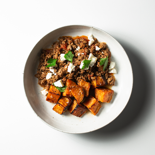 Harissa Beef with Sweet Potatoes