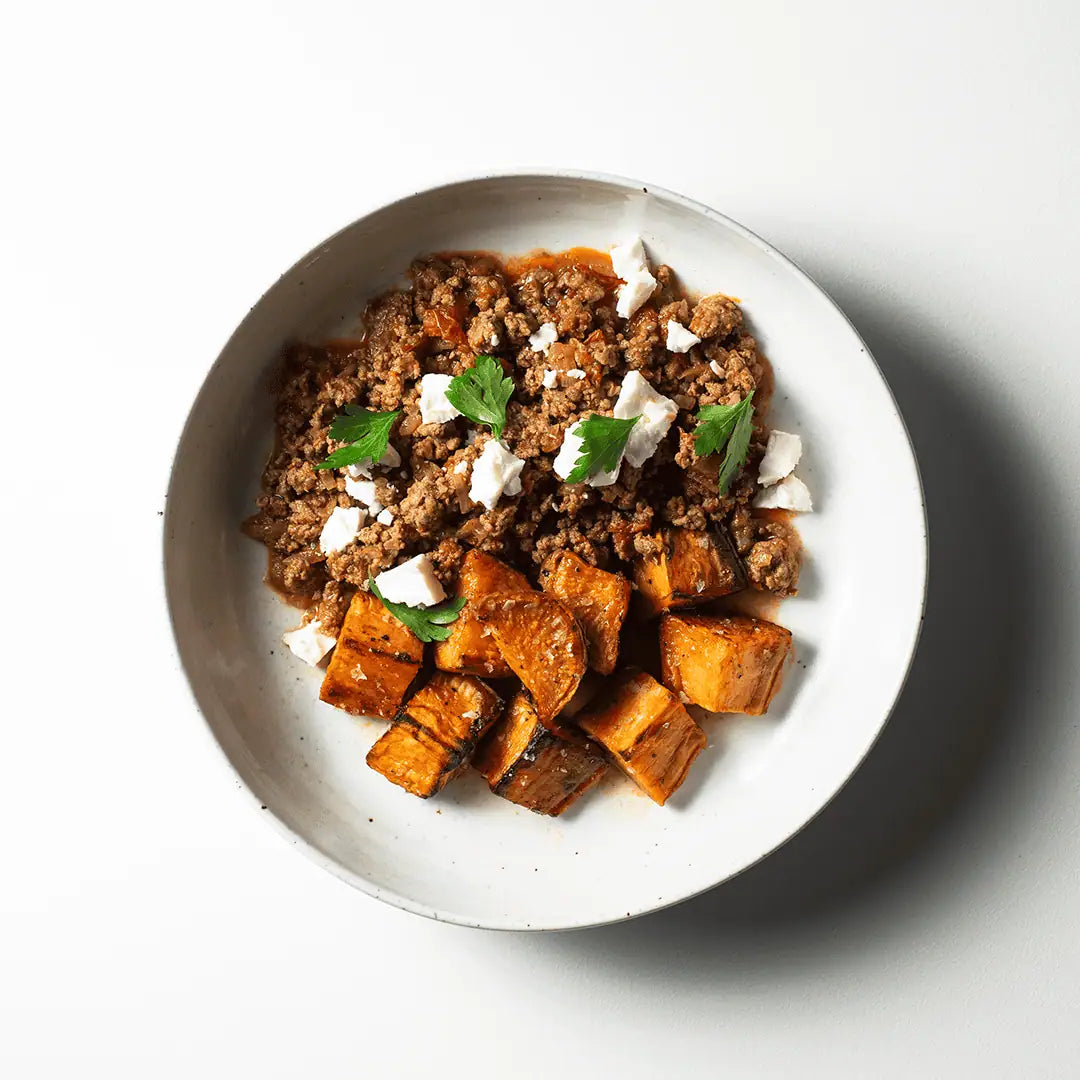 Harissa Beef with Sweet Potatoes - Wilding Foods