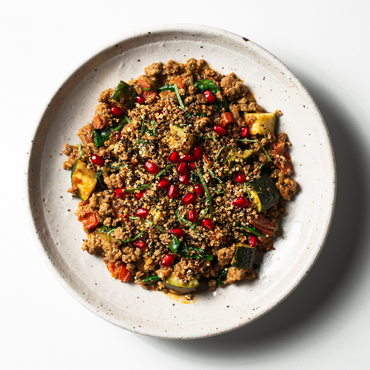 Middle Eastern Lamb, Pomegranate Crumble